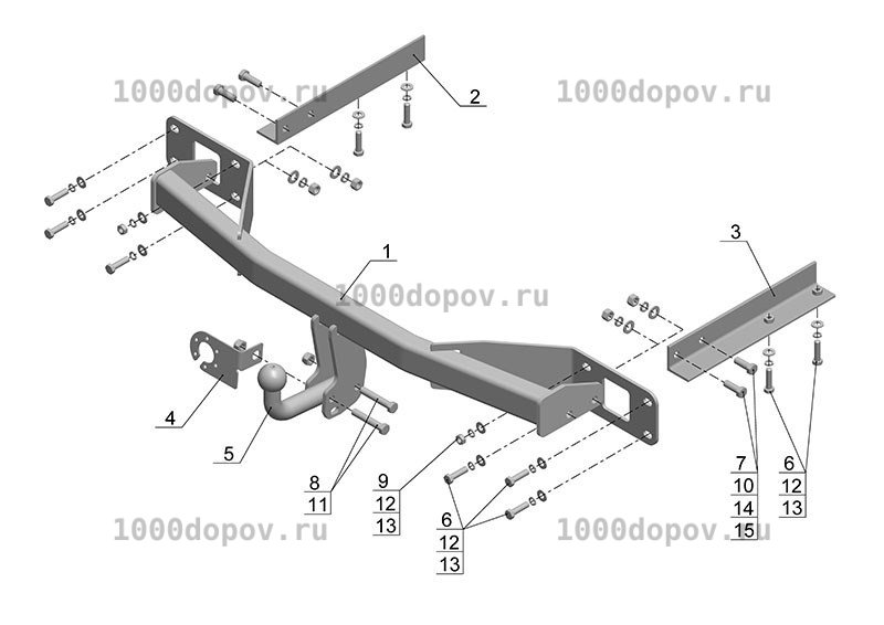 Фаркоп Avtos OP 04 Opel Meriva B 05/2010-2013 — рисунок 3