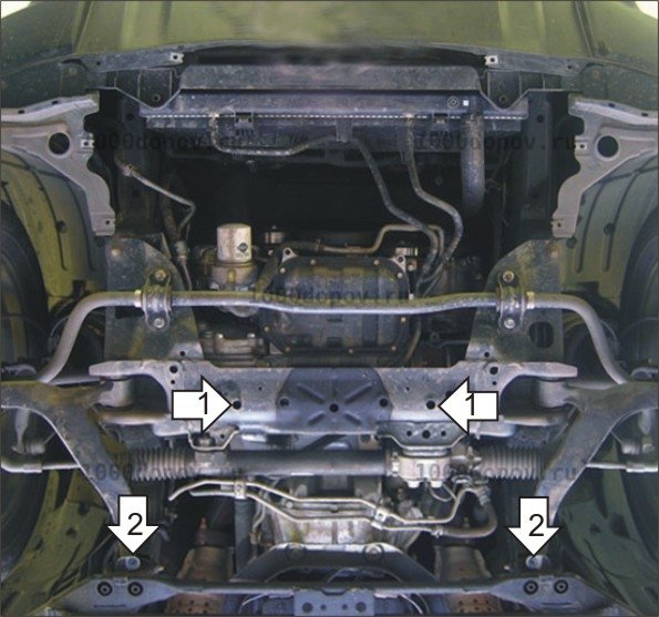 Защита Motodor 08002 на Infiniti FX 35 2002-2008 (ГУР) — рисунок 3