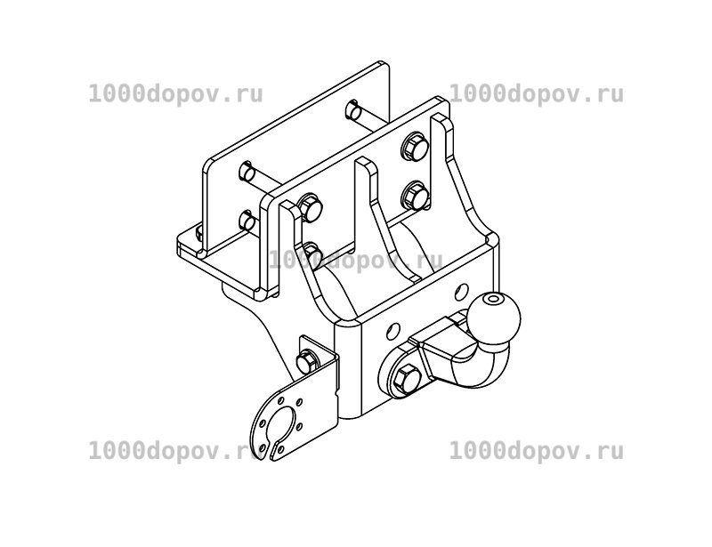 Фаркоп Avtos TY 44 Toyota Hilux 2005-2010 (с силовым брусом) — рисунок 1