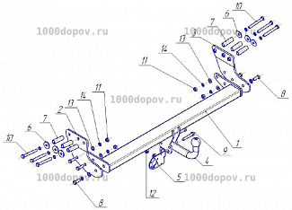 Фаркоп Avtos VL 01 Volvo XC90  2003-2013 — рисунок 5