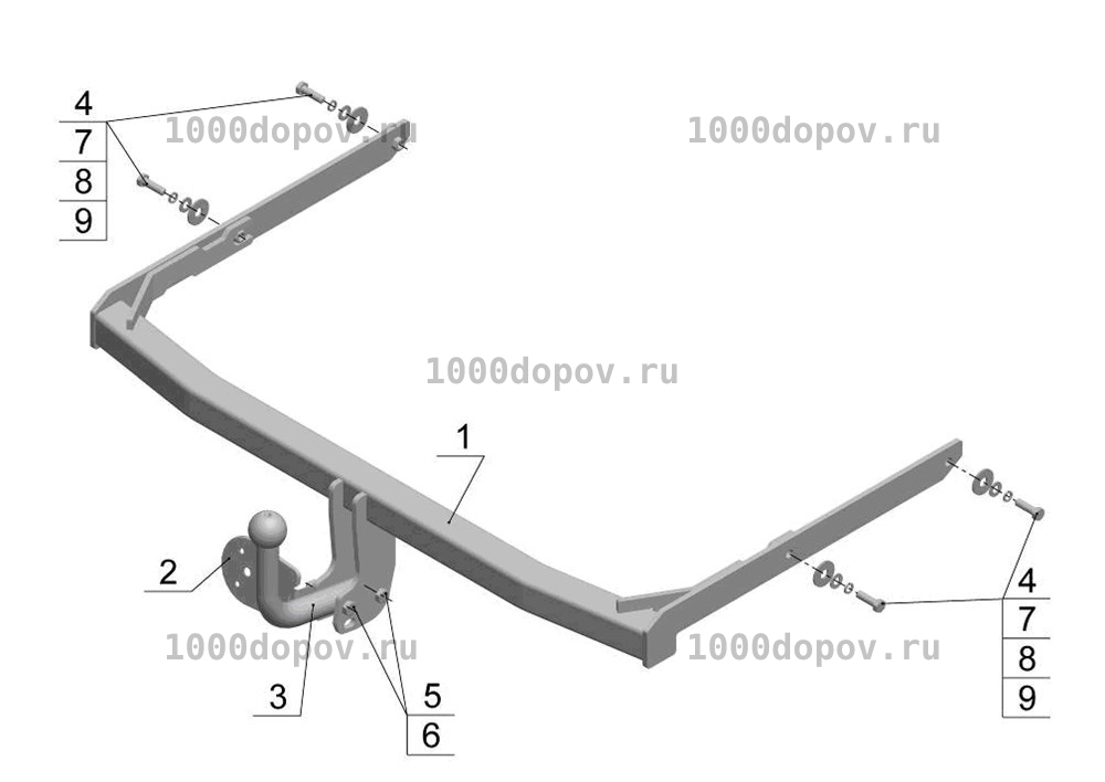 Фаркоп Avtos FD 21 Ford Fusion 2002-2012 — рисунок 6