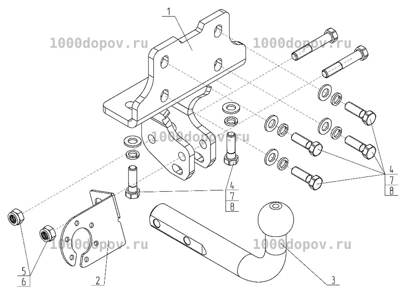 Фаркоп Avtos TY 42 Lexus GX 470 2003-2009 — рисунок 7