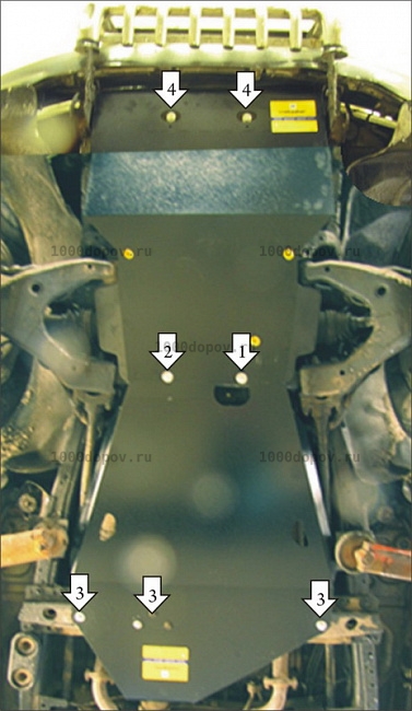 Защита Motodor 12511 на Toyota Land Cruiser 100 1998-2007 (Картер, Радиатор, Кпп, перед. дифф.) — рисунок 5