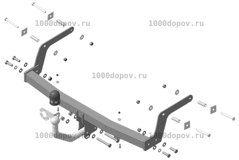 Фаркоп АвтоСтандарт L103A LADA XRAY 2016 -н.в. (оцинк. шар) — рисунок 2
