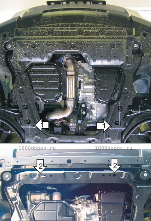 Защита Motodor 71401 на Nissan Qashqai 2015-н.в. (Картер, КПП) — рисунок 4