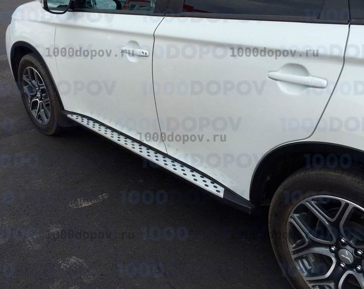 Пороги подножки на Mitsubishi Outlander 2012-2023 (в стиле BMW) — рисунок 3