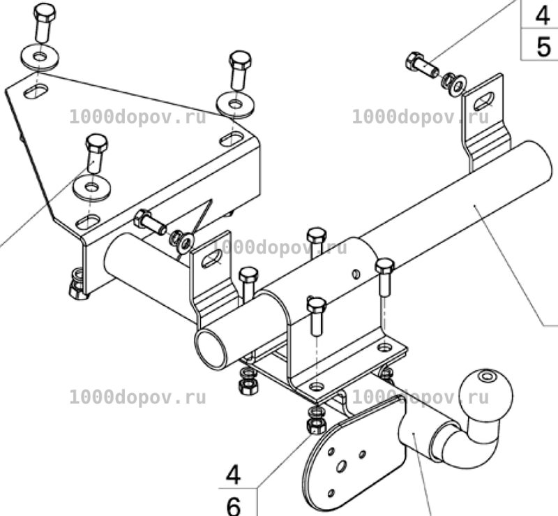 Фаркоп Avtos DO 02 Datsun mi-DO 2015-н.в. — рисунок 3