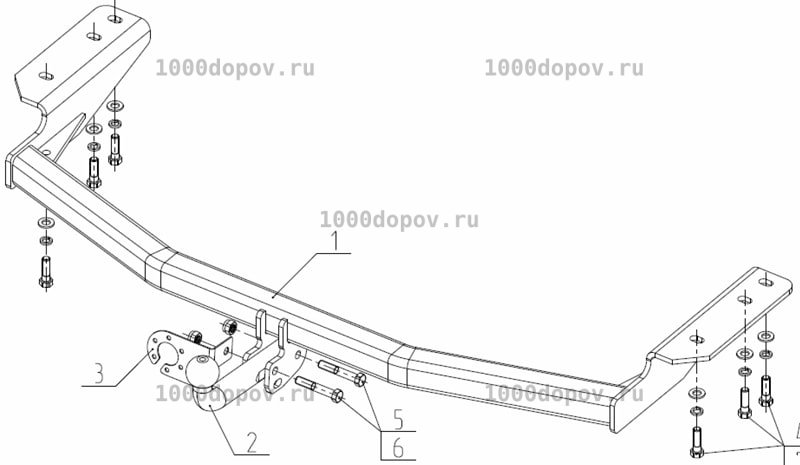 Фаркоп Avtos NS 30 Nissan Pathfinder 2014-н.в. — рисунок 7