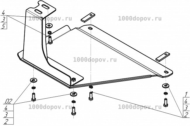 Защита Motodor 381304 на Mitsubishi Pajero IV 2006-2020 (Разд. коробка) — рисунок 2