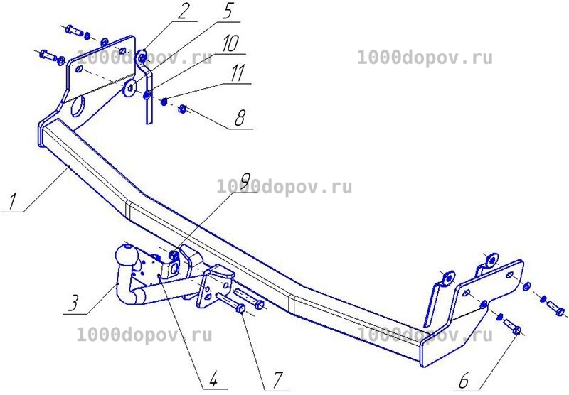 Фаркоп Avtos FD 14 Ford Focus универсал 1998-2005 — рисунок 8
