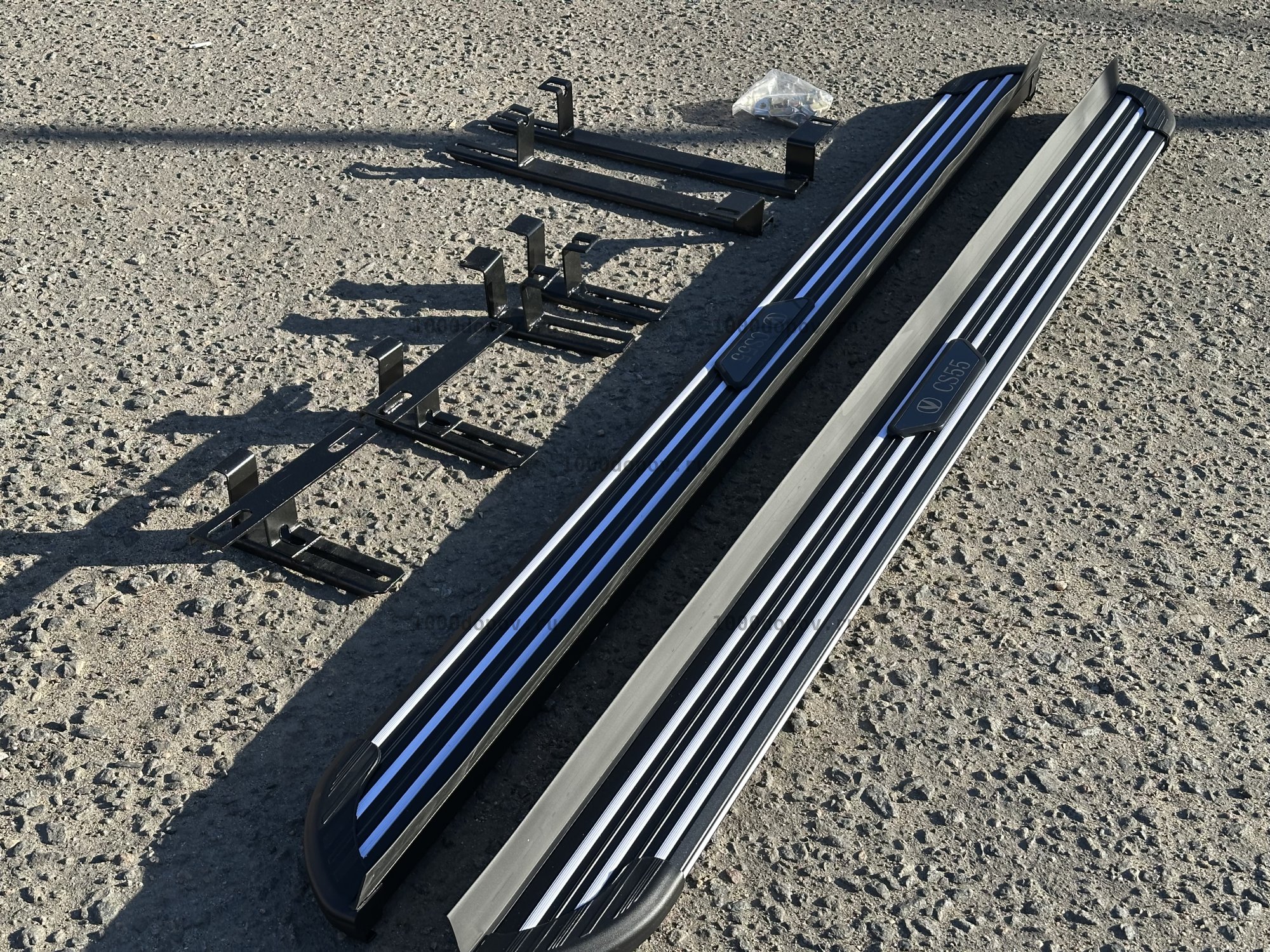 Пороги подножки на Changan CS55 PLUS+ 2023-н.в. в полоску — рисунок 6