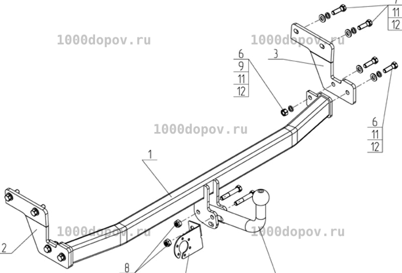 Фаркоп Avtos HY 30 Hyundai Solaris 2 2017- н.в. — рисунок 4