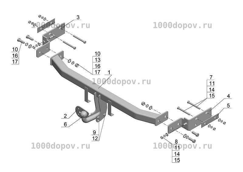 Фаркоп Avtos KI 17 KIA Sorento R 2009-10/2012 — рисунок 9