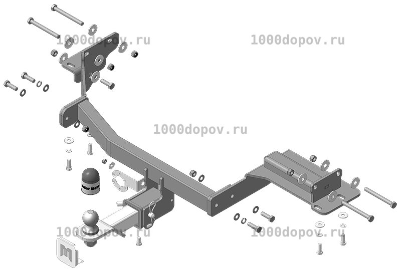 Фаркоп Motodor 90915-E Hyundai Palisade 2020-2025 (оцинк. шар) — рисунок 9