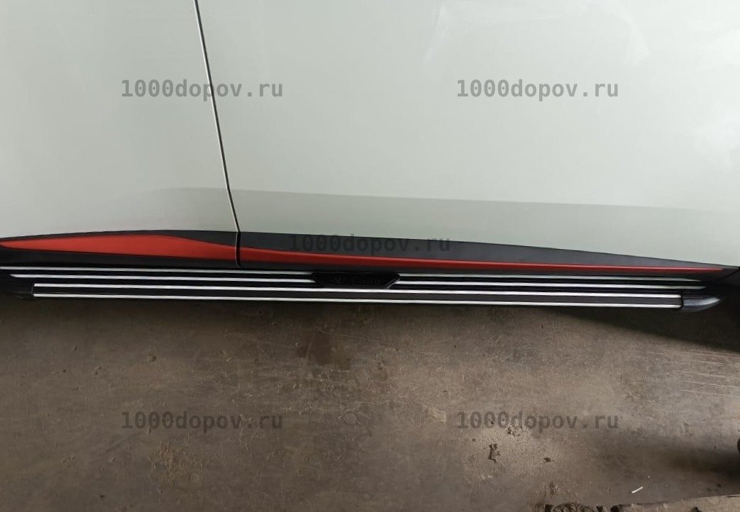 Пороги подножки на Changan CS55 2020-2023 в полоску — рисунок 5
