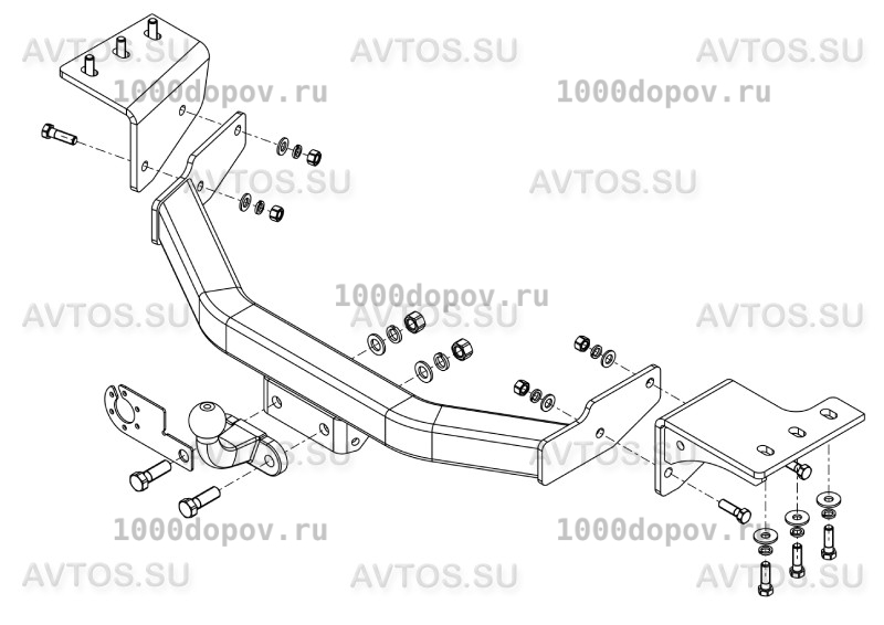 Фаркоп Avtos TY 46 на Toyota Fortuner II 2017- н.в. — рисунок 3