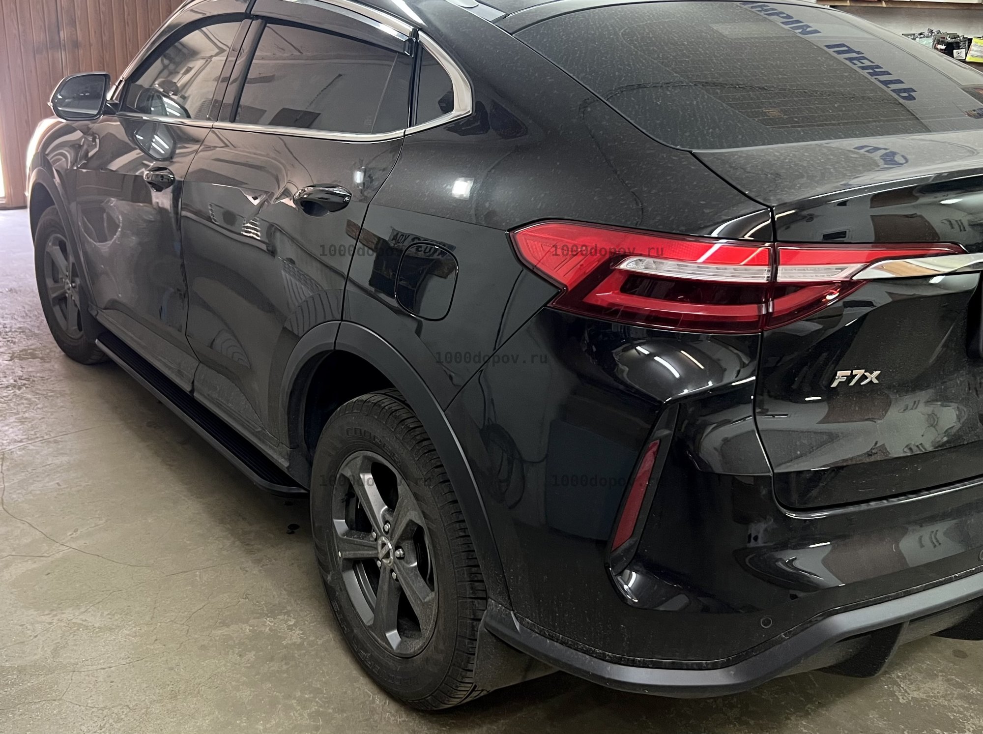 Пороги подножки Haval F7 2019-2024 блэкаут — рисунок 2