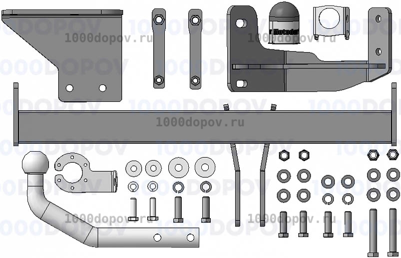Фаркоп Motodor 98301-A Jac JS4 2021-н.в. (оцинк. шар) — рисунок 2
