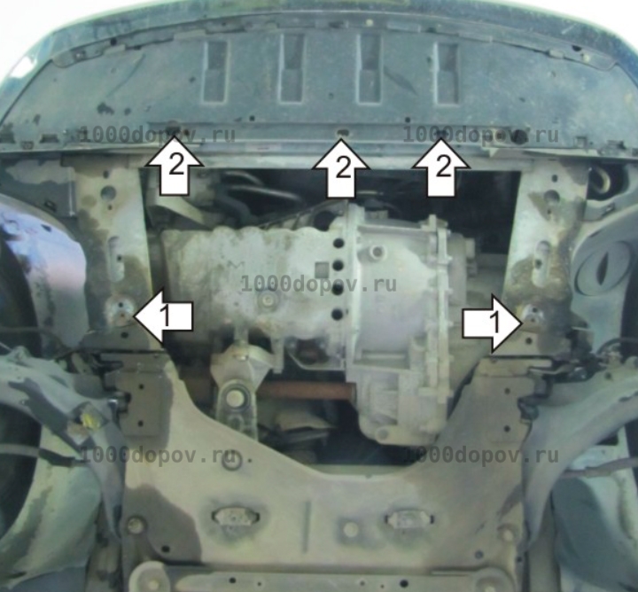 Защита Motodor 01713 на Renault Scénic II 2003-2009/Grand Scénic II 2004-2009  (Картер, КПП) — рисунок 4