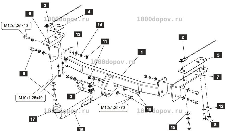Фаркоп Sheriff 4236.12 Geely Emgrand X7 2019-н.в — рисунок 1