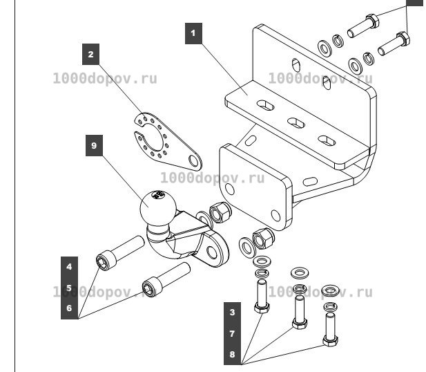 Фаркоп Baltex 249470 для Toyota Land Cruiser 300 2021-н.в. — рисунок 2