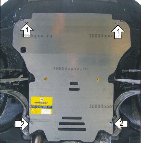Защита Motodor 30102 на Audi A4 2007-2015 (картер, кпп) — рисунок 2