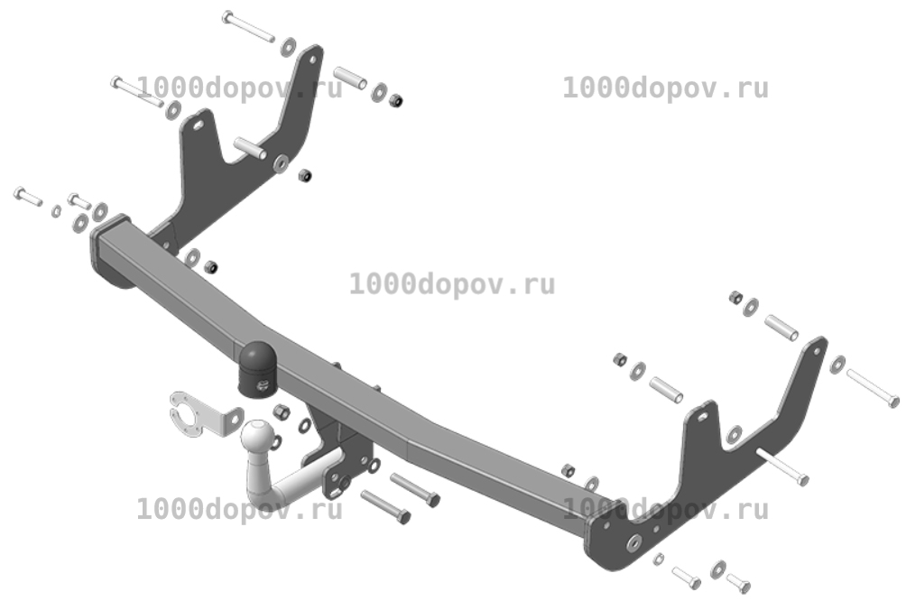 Фаркоп АвстоСтандарт R103A Renault Sandero 2009-2014 (оцинк. шар) — рисунок 3