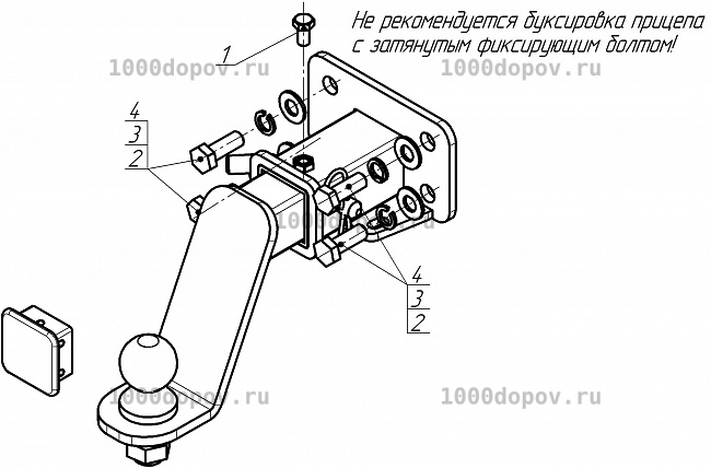 Фаркоп Motodor 93118-E для Tank 300 2021-н.в.(оцинк. шар) — рисунок 1