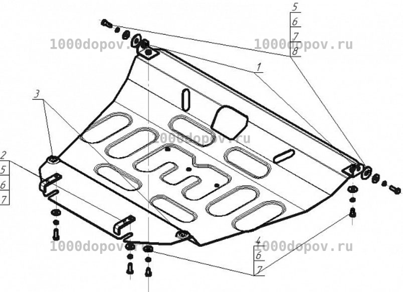 Защита Motodor 72517 Pontiac Vibe 2008-2010 (Картер, Кпп) — рисунок 2