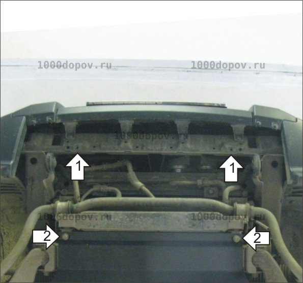 Защита Motodor 381302 на Mitsubishi Pajero IV 2006-2020 (Радиатор, Интеркулер) — рисунок 4