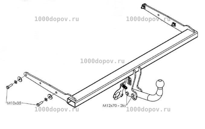 Фаркоп Galia V077A Volkswagen Jetta 2010-2019 (оцинк) — рисунок 1