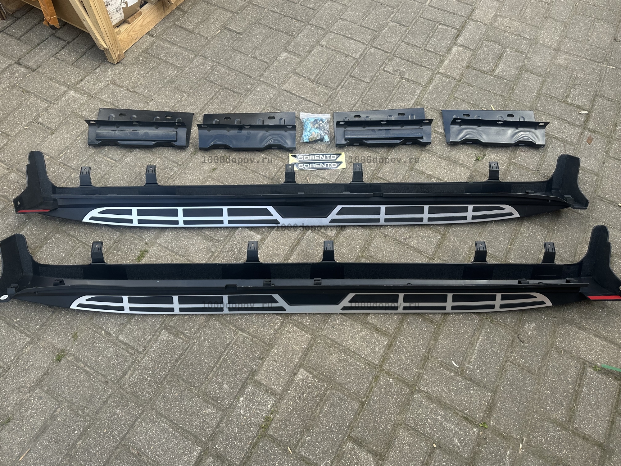 Пороги подножки на KIA Sorento 2009-2021 (надпись) — рисунок 2