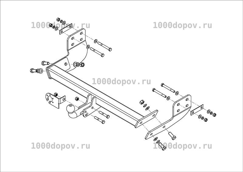 Фаркоп Avtos FD 30 Ford Tourneo Custom 2013-н.в. — рисунок 18