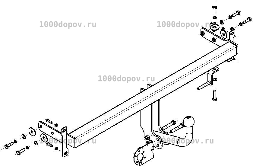 Фаркоп Avtos HY 02 Hyundai Elantra XD (ТагАЗ) 2002-2006 — рисунок 2