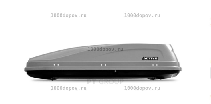 Автобокс ПТ Групп ACTIVE М (450 л.) двухсторонний серый — рисунок 1