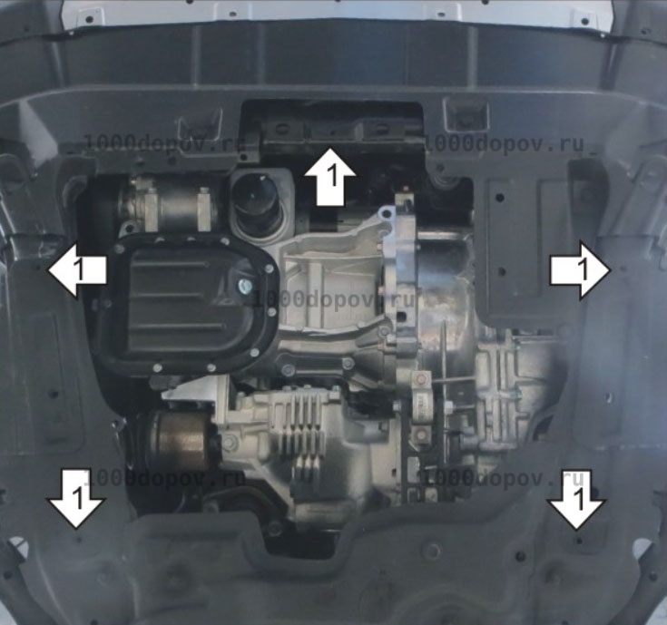 Защита Motodor 73105  Haval H6 Coupe 2017-2020 (Картер, Кпп) — рисунок 3