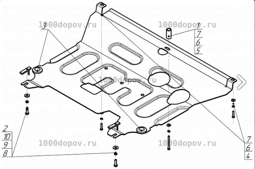 Защита Motodor 70912  KIA Rio X-Line 2017-2020 (Картер, Кпп) — рисунок 2