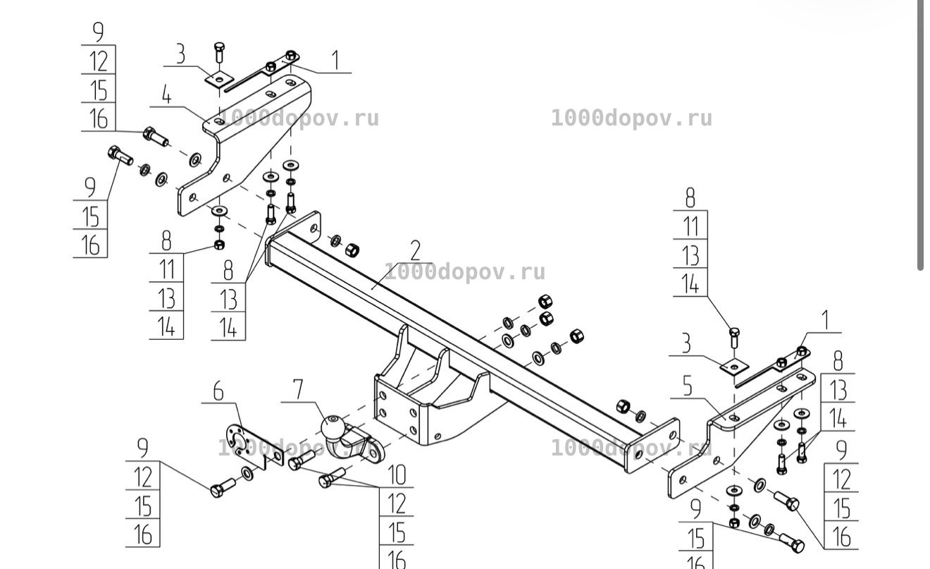 Фаркоп Avtos JC 04 Jac T9 2024-н.в. — рисунок 1