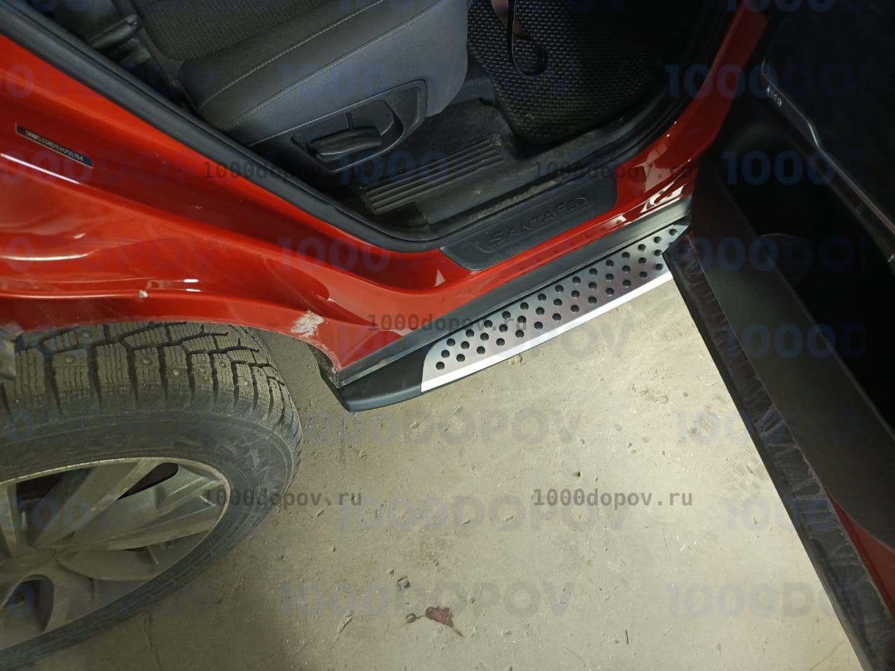 Пороги подножки на Hyundai Santa Fe 4 2019-2023 BMW стиль — рисунок 3