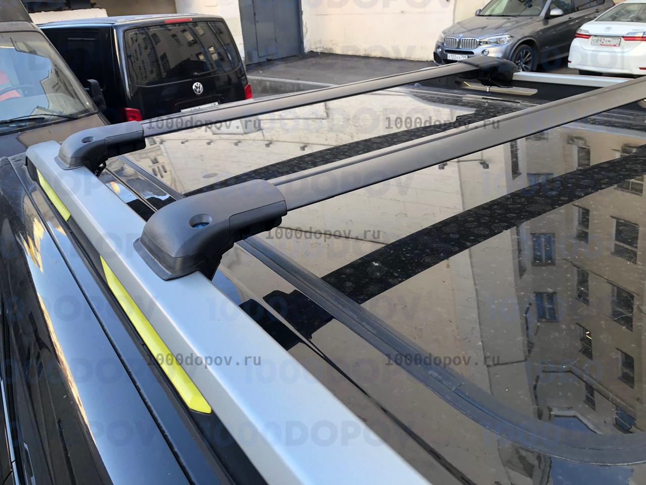 Багажник на рейлинги BMW X7 2019-н.в из 2 поперечины черные — рисунок 4