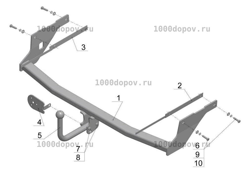 Фаркоп Avtos FD 25 Ford Focus 2 универсал 2005-2011 — рисунок 7