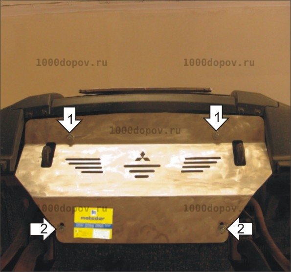 Защита Motodor 381302 на Mitsubishi Pajero IV 2006-2020 (Радиатор, Интеркулер) — рисунок 3