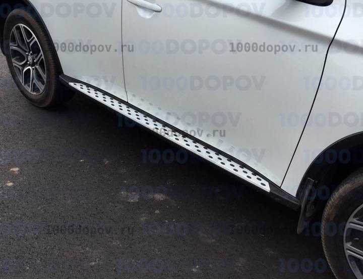 Пороги подножки на Mitsubishi Outlander 2012-2023 (в стиле BMW) — рисунок 4
