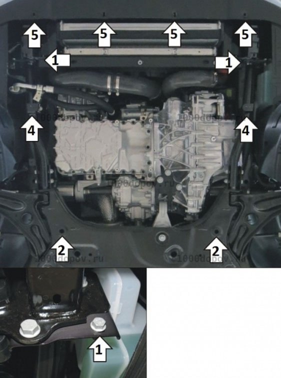 Защита Motodor 79004 CheryExeed TXL 2020-2021 (Картер, Кпп) — рисунок 4