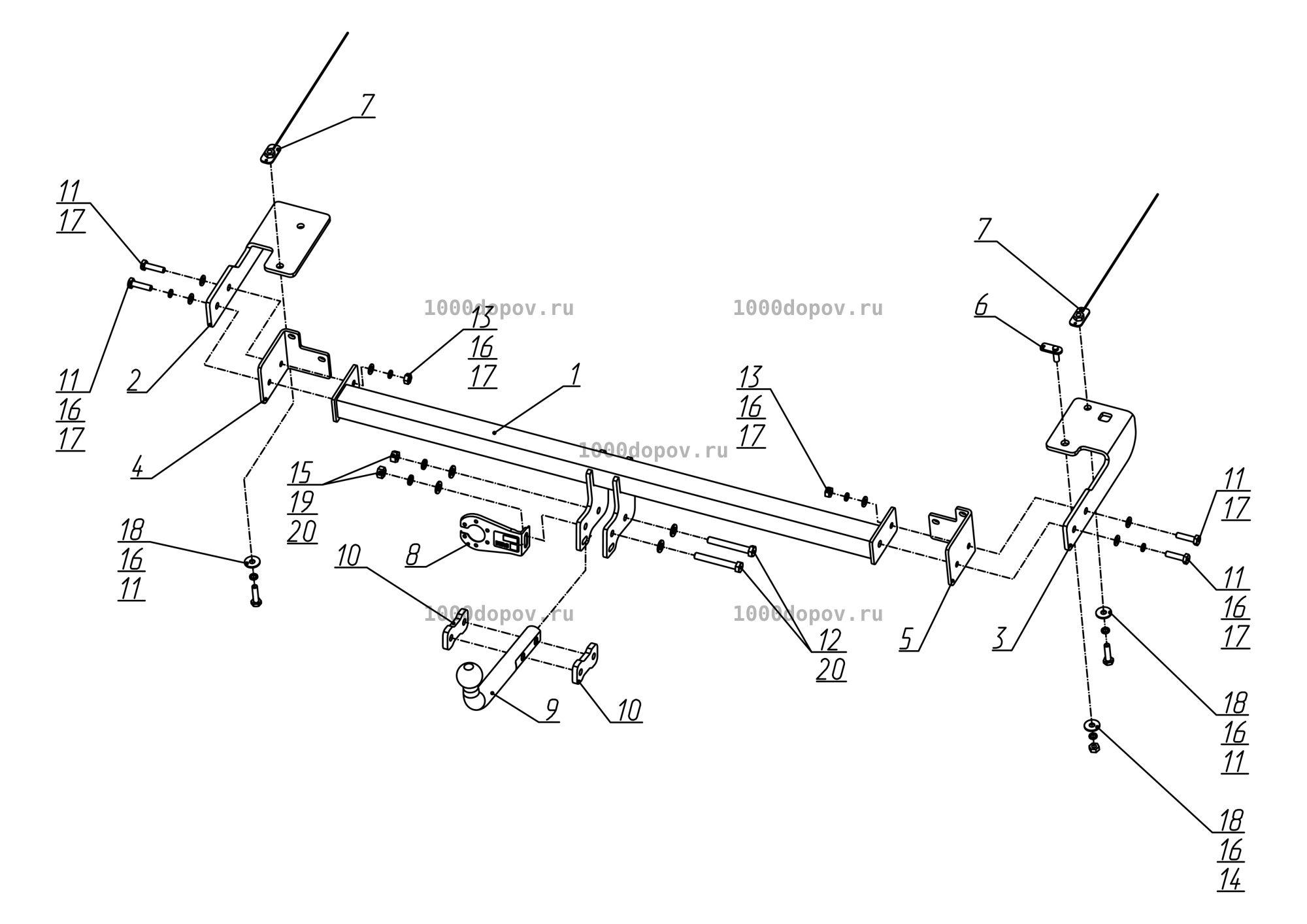 Фаркоп Berg F.1916.001 Geely Okavango 2023-н.в (только для дилерских авто) — рисунок 3