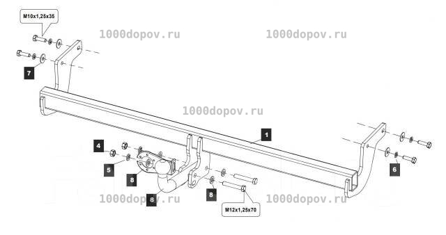 Фаркоп Baltex 11327812 Kia Soul c 2014-2019 — рисунок 1