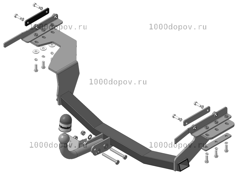 Фаркоп Motodor 91402-A Nissan X-Trail (T31) 2007-2014 (оцинк. шар) — рисунок 6
