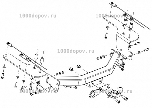 Фаркоп Baltex 29222821 SsangYong Actyon Sports 2011-н.в. — рисунок 2