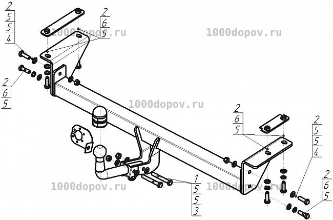 Фаркоп Motodor 91413-A Nissan Qashqai, Qashqai +2 2007-2014 / 2014-н.в (оцинк. шар). — рисунок 4