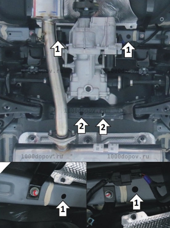 Защита Motodor 01041 KIA Sportage 2016-2022 (Зад. дифф.) — рисунок 3